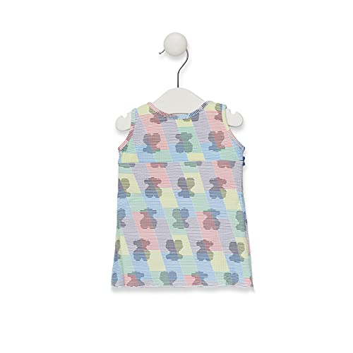 TOUS BABY - Vestido de Playa con Lazos para Niña. Estampado Line. (Multicolor, 3-6 Meses)