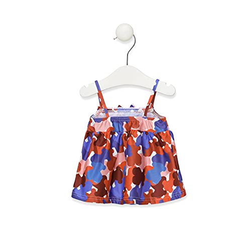 TOUS BABY - Vestido de Tirantes para Niña. Estampado Savage. Multicolor (Estandar, 3/6M)