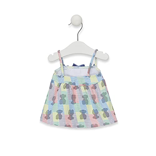 TOUS BABY - Vestido evasé de tirantes para tu Bebé. Estampado Line. (Multicolor, 12-18 Meses)