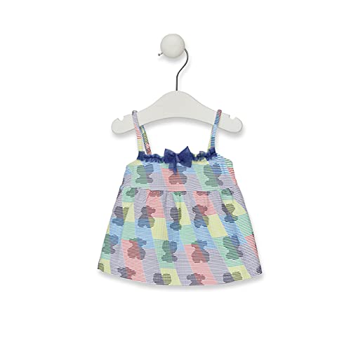 TOUS BABY - Vestido evasé de tirantes para tu Bebé. Estampado Line. (Multicolor, 12-18 Meses)