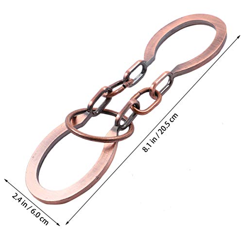 Toyvian Rompecabezas de Alambre de Metal Teaser: Bronce Iq Prueba Desactivador de Hierro Enlace Desbloqueo Enclavamiento Juego Chino Anillo Truco Juguete para Fiesta Favor Niños Adultos