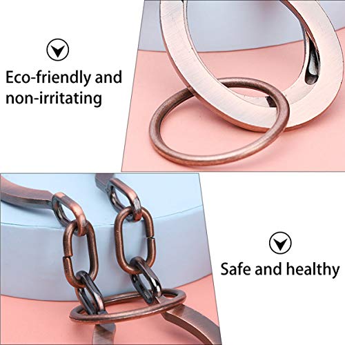 Toyvian Rompecabezas de Alambre de Metal Teaser: Bronce Iq Prueba Desactivador de Hierro Enlace Desbloqueo Enclavamiento Juego Chino Anillo Truco Juguete para Fiesta Favor Niños Adultos