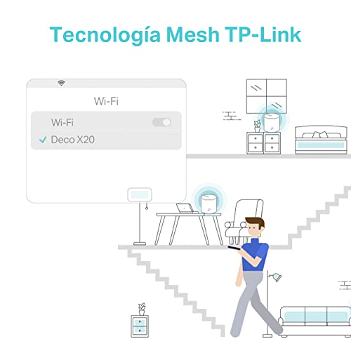 TP-Link Deco X20 - Sistema WiFi 6 Mesh, AX1800 Doble Banda, 2X Puertos Gigabit, MU-MIMO, OFDMA, Seguridad WPA3, Modo Router/Punto Acceso