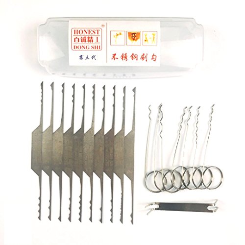 TPM Go Lot de 18 crochetage Râteau de crochetage de serrure, Wave outils pour ouvrir Lock
