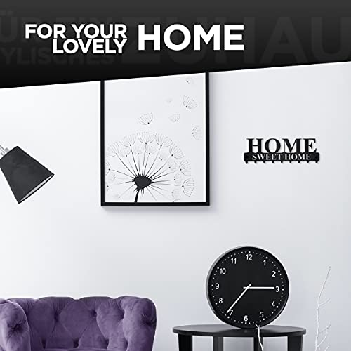 tradeNX - Colgador para llaves de pared en metal, con texto en inglés Home Sweet Home, traducción de "Hogar, dulce hogar", en negro
