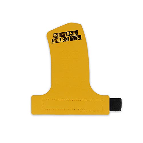 TRAINLIKEFIGHT Icon 0H - Calleras para Cross Training, calistenia, Ejercicios gimnásticos, protección para Tus Manos - Black-Yellow - L