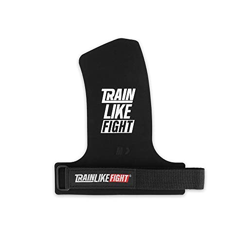 TRAINLIKEFIGHT Icon 0H - Calleras para Cross Training, calistenia, Ejercicios gimnásticos, protección para Tus Manos - Black-Yellow - L