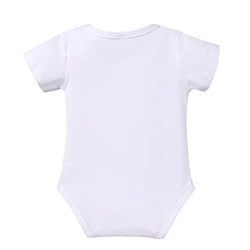 Traje de Primer Cumpleaños para Bebé Varones Temas de Animalede Granja Conjunto Mameluco de Algodón de Manga Corta Tirantes Pantalones Traje de Fiesta de 1 Año Regalo de Fotografía Azul 12-18 Meses