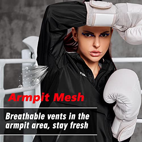 Traje Sauna Entrenamiento Gimnasio Trajes de Sudoración Manga Larga Cortavientos Deportiva Mujer Fitness Track Suit Running