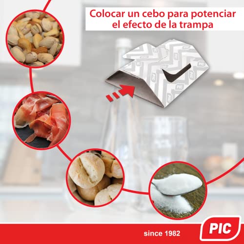 Trampa para cucarachas PIC, trampa para cucarachas con superficie adhesiva para atrapar alimañas, 12 piezas, simplemente añada cualquier cebo (por ejemplo, dextrosa, un pedazo de pan, ect.)