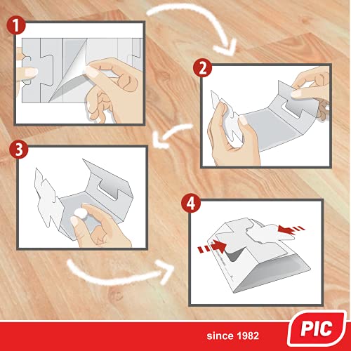 Trampa para cucarachas PIC, trampa para cucarachas con superficie adhesiva para atrapar alimañas, 12 piezas, simplemente añada cualquier cebo (por ejemplo, dextrosa, un pedazo de pan, ect.)