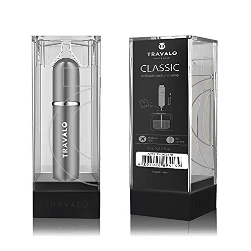 Travalo Classic Perfume Atomizer - Titanium for Unisex 0.17 oz Refillable Spray (Empty)