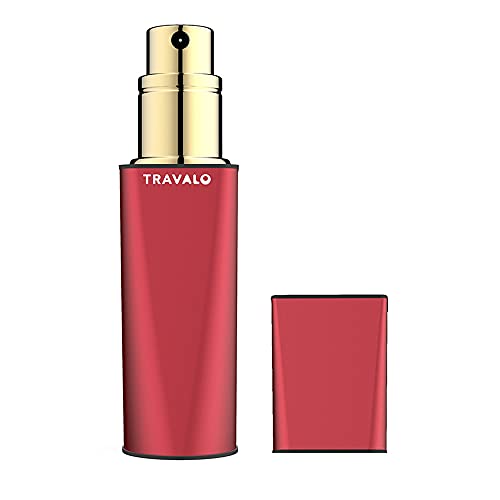 Travalo - Obscura Perfume Atomizer - Sistema de recarga renovado - Atomizador de perfume sin explosivos para viajes aéreos - Sin vidrio - Rojo - Unisex - 0.17oz