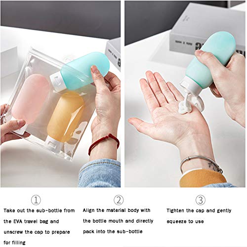 Travel Bottles Set,Travel Bottles Set For Toiletries,Travel Bottles Containers Set,for Cosmetics,Shampoo,Lotion,Conditioners,Cream,Perfume,Silicone Travel Containers For Toiletries,Portable,Leakproof,