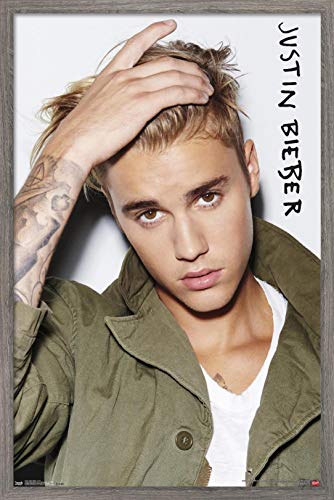 Trends International Justin Bieber - Póster de pared (56,8 x 86,4 cm), diseño de ojos de madera de granero