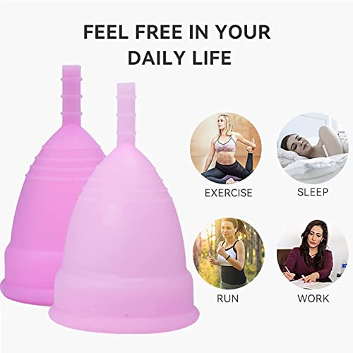 tresballenas 1 Unidad Copa Menstrual de Silicona Medica, Facil de poner, Suave y Flexible, Hipoalergenico Menstrual cup. Comoda, 12 horas larga duracion, Talla L