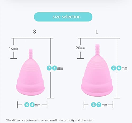 tresballenas 1 Unidad Copa Menstrual de Silicona Medica, Facil de poner, Suave y Flexible, Hipoalergenico Menstrual cup. Comoda, 12 horas larga duracion, Talla L