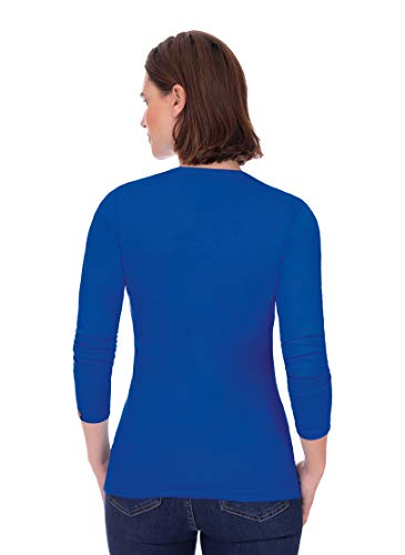 Trigema Damen Langarmshirt 502501 Camiseta de Manga Larga, Azul Cobalto, XL para Mujer