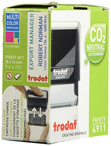 Trodat sello con impresion de texto estándar.formula pagado tamaño impresion 38x14mm.