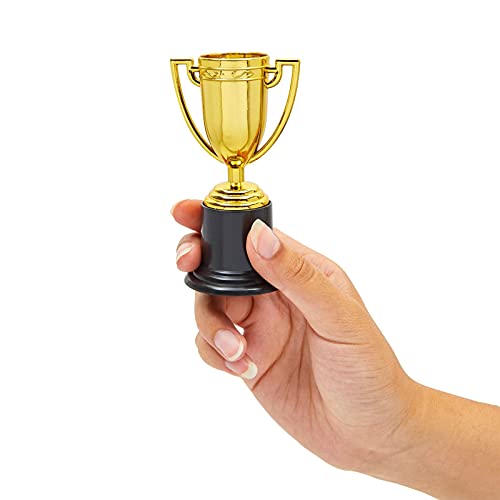 Trofeos para Premios Juvale - Paquete de 25 Copas de Plástico doradas como Trofeo para torneos deportivos, competiciones y fiestas, 5 cm x 10 cm x 5 cm