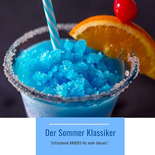 Tropical Blue Schlumpf Blau Jarabe de granizado de hielo, granizado sin azote, mezcla de frutas tropicales de hielo pitufo Azul 5 l (Paquete de 1)