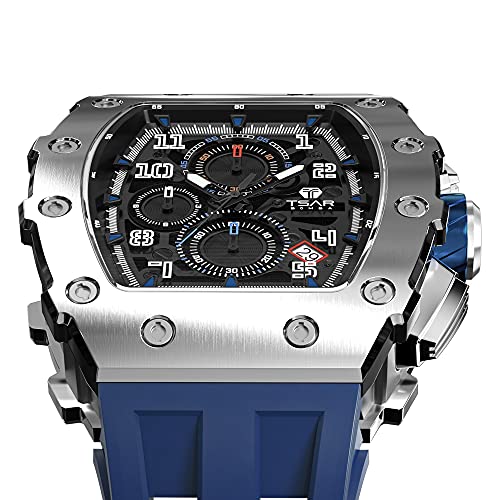TSAR BOMBA Relojes Hombre Relojes de Pulsera Cronografo Diseñador Impermeable Reloj Hombre Banda de Cuero Analogicos Fecha de Pulsera Regalo Elegante