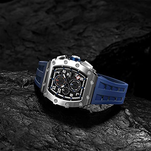 TSAR BOMBA Relojes Hombre Relojes de Pulsera Cronografo Diseñador Impermeable Reloj Hombre Banda de Cuero Analogicos Fecha de Pulsera Regalo Elegante