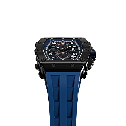 TSAR BOMBA Relojes Lujo para Hombre Cuadrado analógico 50M a Prueba de Agua Cronógrafo Tonel Reloj único para Hombres Prima Reloj Plata para Reloj Cuarzo diseño Elegante Reloj Noche Banda Goma