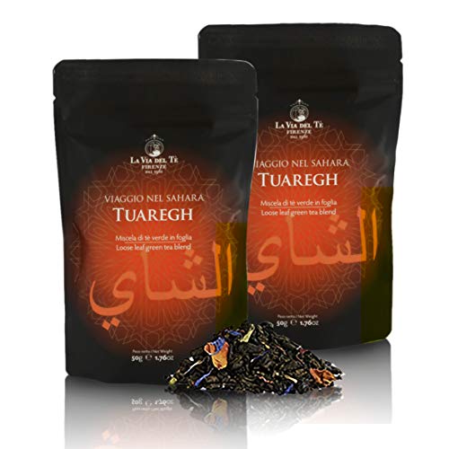 Tuaregh, Té Verde con Menta a Granel - Peso Neto 50gr (Paquete de 2 Piezas)