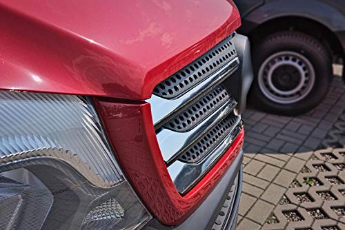 tuning-art 3310 Embellecedor de la Rejilla del radiador para Mercedes Sprinter W906 2014-2018 Acero INOX