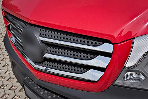 tuning-art 3310 Embellecedor de la Rejilla del radiador para Mercedes Sprinter W906 2014-2018 Acero INOX