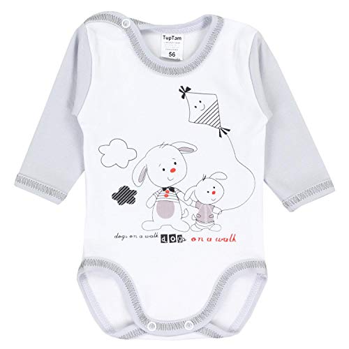 TupTam Body Manga Larga para Bebé Estampado, Pack de 5, Niño, 98