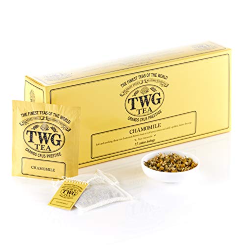 TWG Tea | Chamomile, infusión de manzanilla en 15 bolsitas de algodón cosidas a mano en caja de regalo de 37,5 g