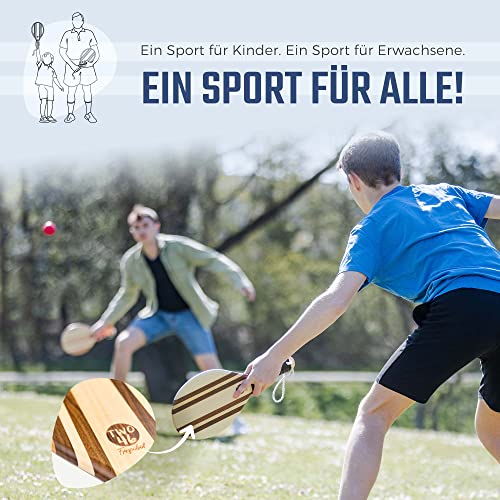two46 | Palas Playa Madera - Frescobol | El Deporte de Verano de Moda de Brasil | Raquetas Playa de Madera Hechas a Mano (Incluye Pelota de iniciación, Pelota rápida y Bolsa)