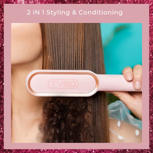 TYMO Ring Cepillo Secador Alisador De Pelo - Plancha Para Alisar El Cabello Con Peine Incorporado, Calentamiento RáPido De 20 S Y 5 Nivel De RegulacióN De Temperatura Y Anti-Escaldado