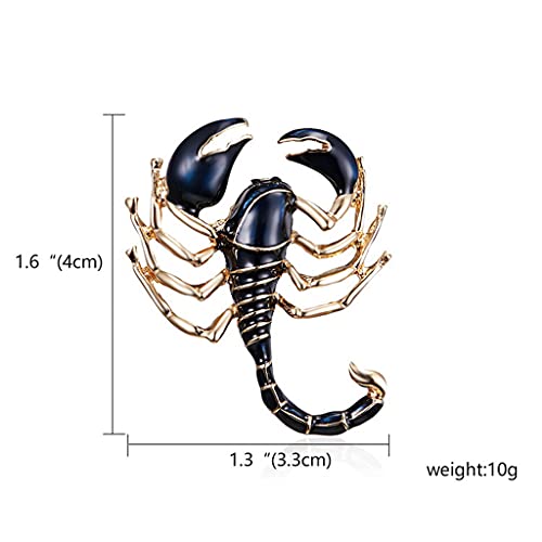 U-K Escorpión Broche Pintura Animal Aleación Insecto Esmalte Personalidad Precioso Broche Pin para Mujeres Y Hombres Joyería Ropa Insignia Decoración Negro Elegante y PopularPerdurable