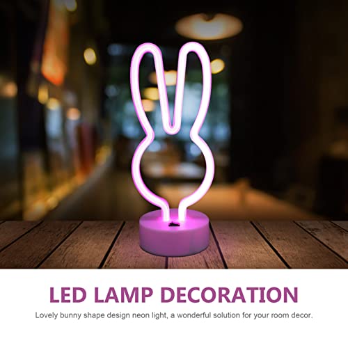 UKCOCO Neon Night Light for Kids Boys Girls Rabbit Neon Sign LED Animal Neon Marquee Lights Table Neon Light Table Decor Lámpara de Mesa