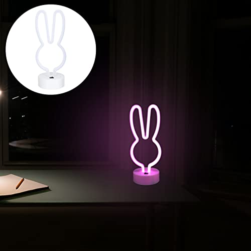UKCOCO Neon Night Light for Kids Boys Girls Rabbit Neon Sign LED Animal Neon Marquee Lights Table Neon Light Table Decor Lámpara de Mesa