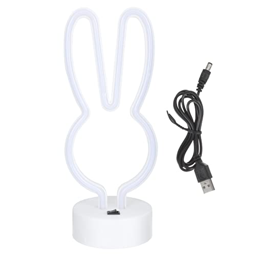 UKCOCO Neon Night Light for Kids Boys Girls Rabbit Neon Sign LED Animal Neon Marquee Lights Table Neon Light Table Decor Lámpara de Mesa