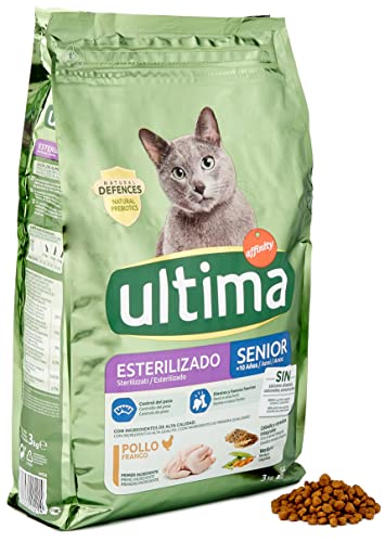 Ultima Pienso para Gatos Esterilizados Senior + de 10 Años con Pollo - 3000 gr