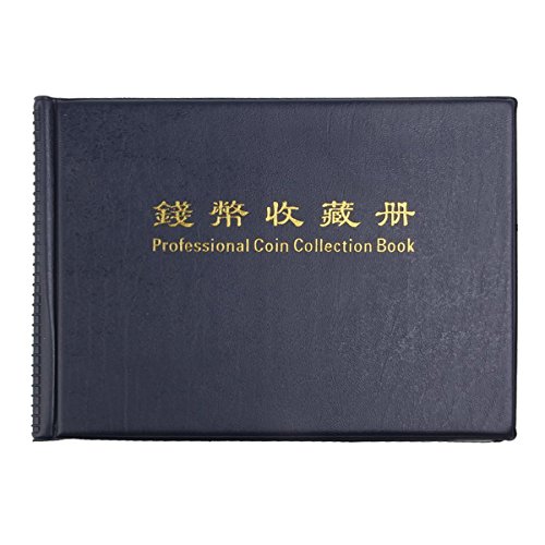 ULTNICE 240-Colección de Monedas Colección de Monedas Porta-Monedas de Álbum (Azul Oscuro)