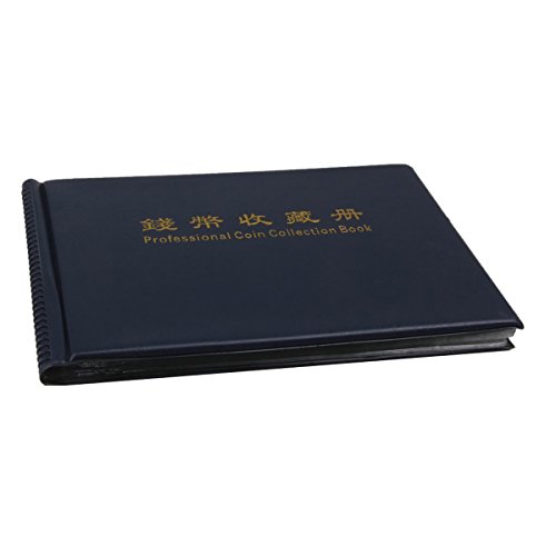 ULTNICE 240-Colección de Monedas Colección de Monedas Porta-Monedas de Álbum (Azul Oscuro)