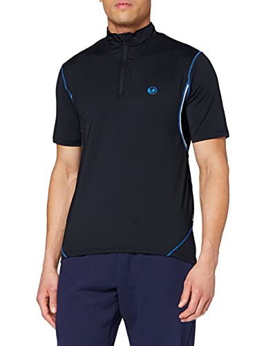 Ultrasport T-Shirt funzionale da uomo per praticare Sport Camiseta, Hombre, Negro/Azul, XL