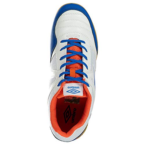 Umbro Sala CT, Zapatilla de fútbol Sala, White-Regal Blue-Tangerine Tango, Talla 8 US (41 EU)