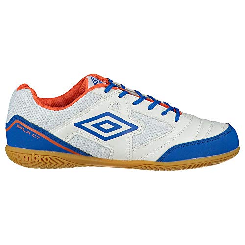 Umbro Sala CT, Zapatilla de fútbol Sala, White-Regal Blue-Tangerine Tango, Talla 8 US (41 EU)