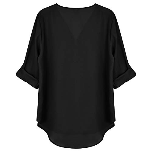 UMIPUBO Blusas y Camisa Mujer Vaquera Sexy Camisetas de Gasa Tops Cremallera Manga Corta Blusas Cuello en V Ropa
