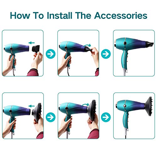 Umitive Secador de Pelo Profesional 2300W, AC Motor Secador Iónico con Tecnologia Ceramica, 2 Velocidades 3 Temperaturas, Contiene 1 Difusor y 2 Concentradores