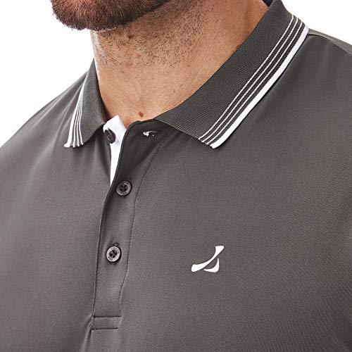 Under Par Polo de Golf para Hombre de Calidad Profesional, Transpirable, Absorbe 8 Estilos, 18 Colores, Hombre, Polo de Golf, UPTS1874_CH/WH_M, Style 1874 - Carbón Vegetal/Blanco, M