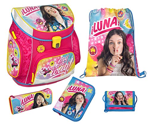 Undercover Mochila Escolar con Estuche Escolar, Bolsa para Zapatos, Estuche y Bolsillo en el Pecho, de Disney Soy Luna, 5 Piezas, Mochila Escolar, 40 cm, Rosa (Rosa) - 10011502