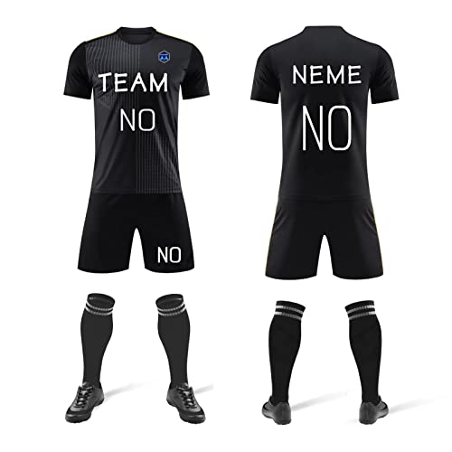 Uniformes de fútbol personalizados, trajes personalizados para hombres, mujeres y niños con nombres, números, nombres de equipo y logotipos, absorbentes de sudor y transpirables (talla M: M)